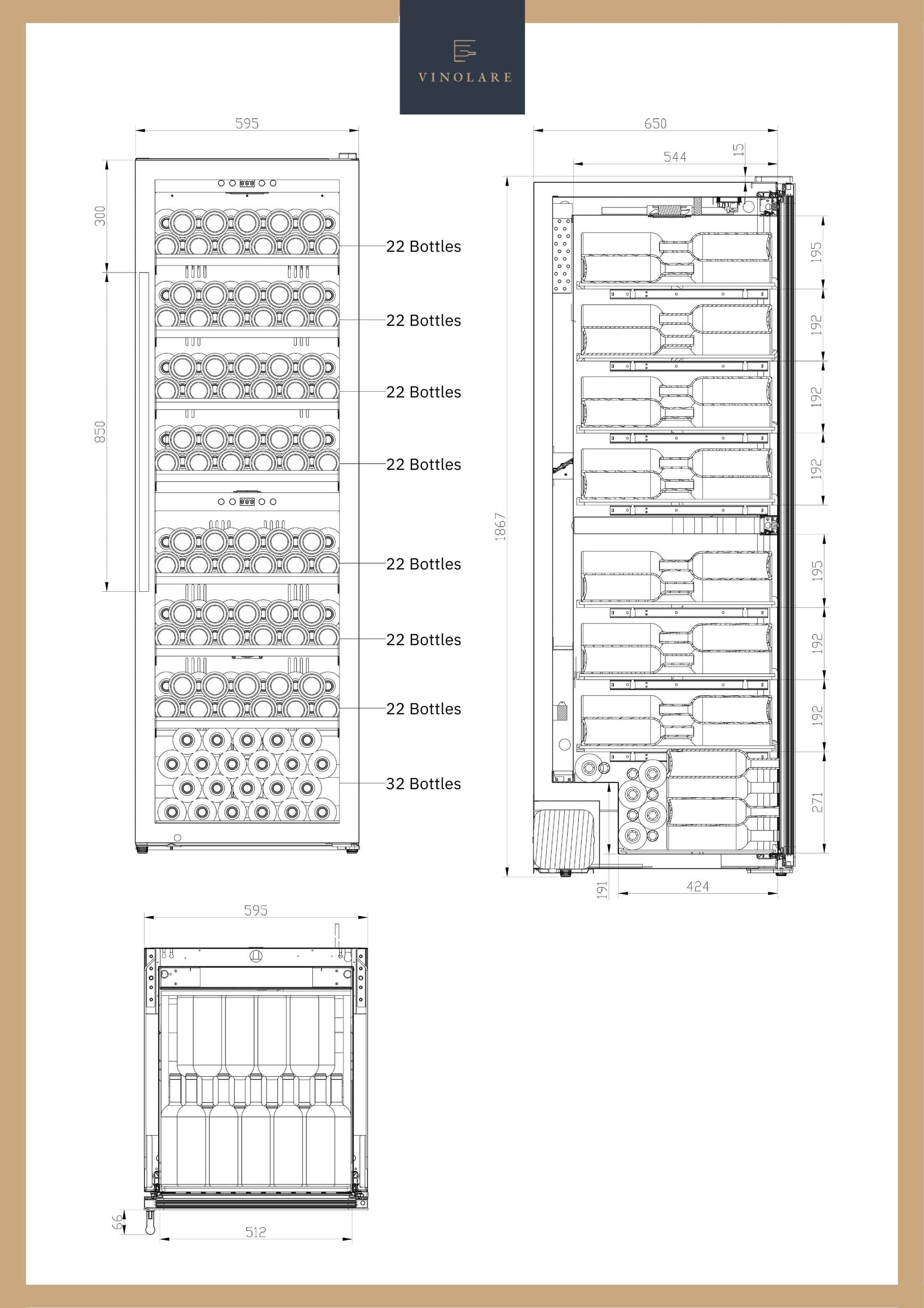 Wijnklimaatkast Vinolare Amoroso - vrijstaand