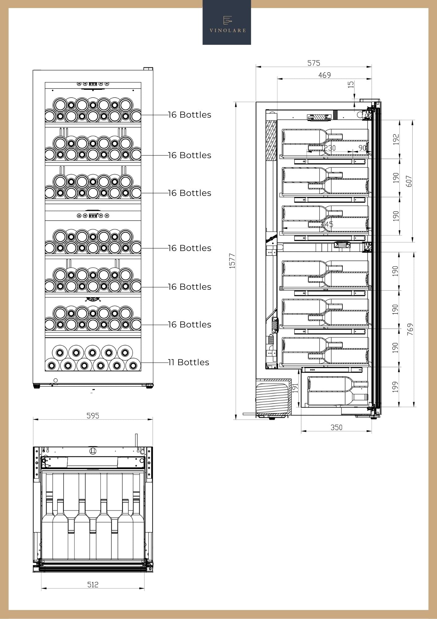 Wijnklimaatkast Vinolare Brioso - vrijstaand