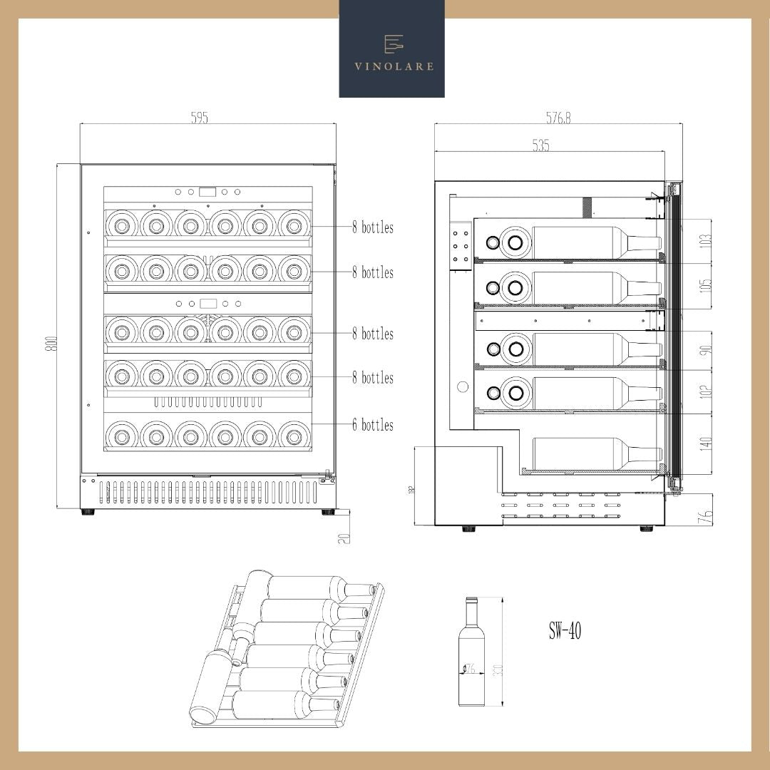 Wijnklimaatkast Vinolare Adagio - vrijstaand