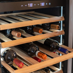 Vinolare_Grazioso_inbouw_wijnklimaatkast_95_flessen_gang_push_to_open_plateau_hout_wijn